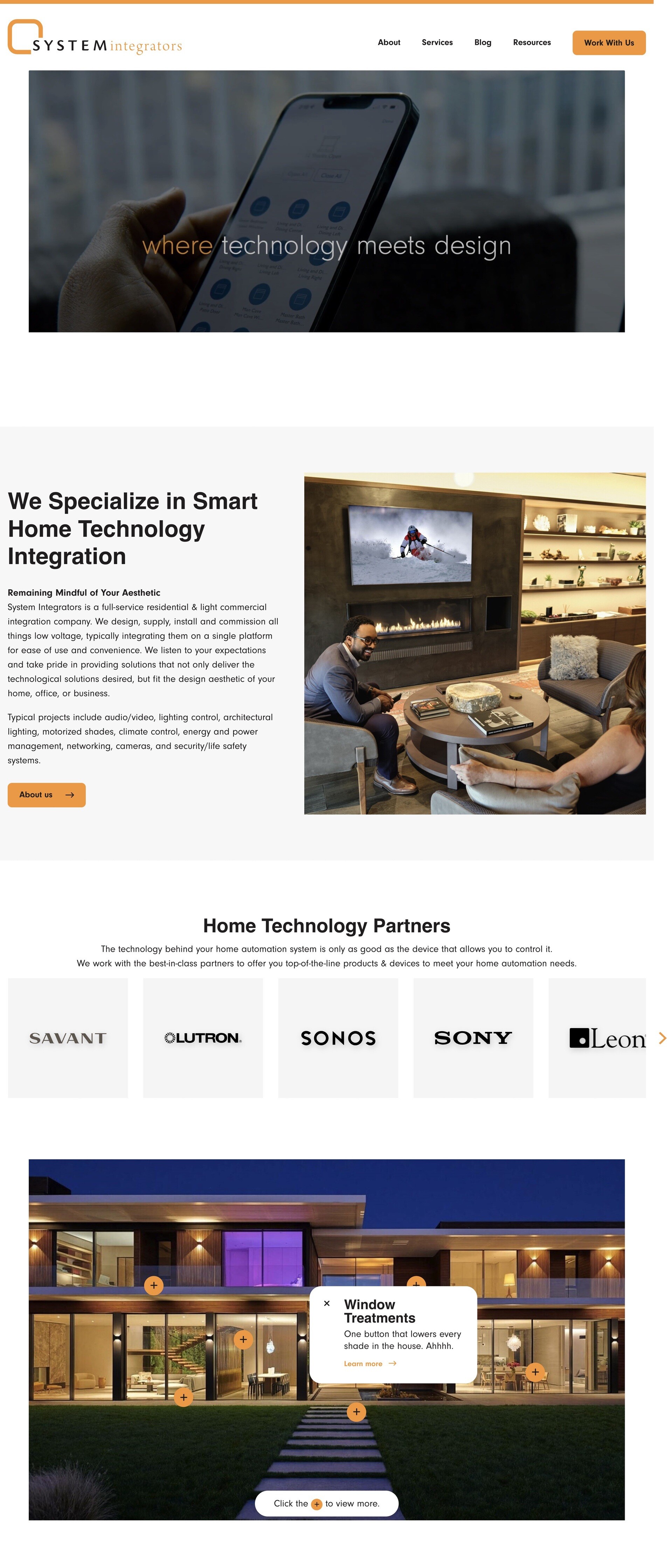 A mobile app interface showcasing smart home technology features and integration options.
