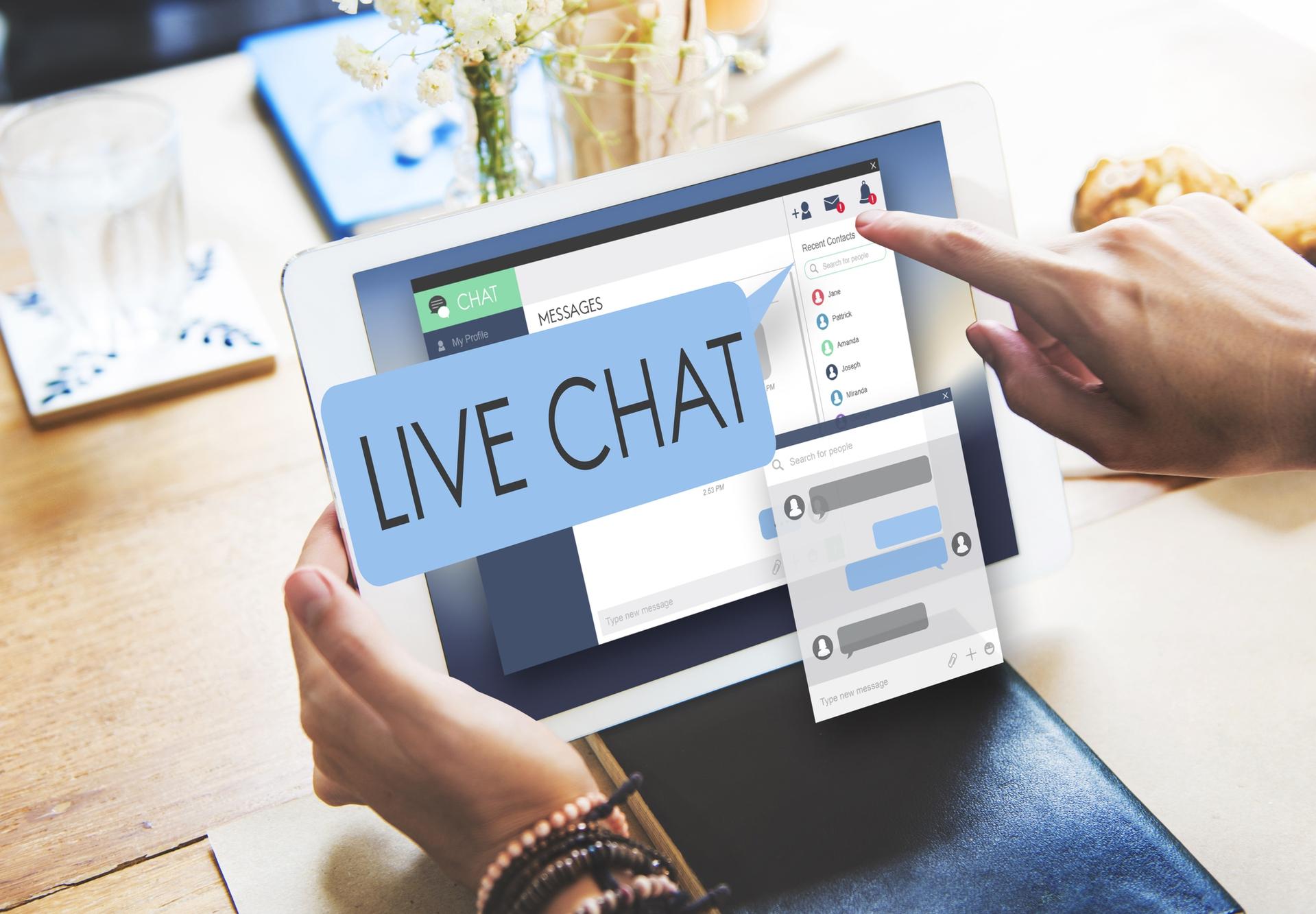 live chat on a laptop