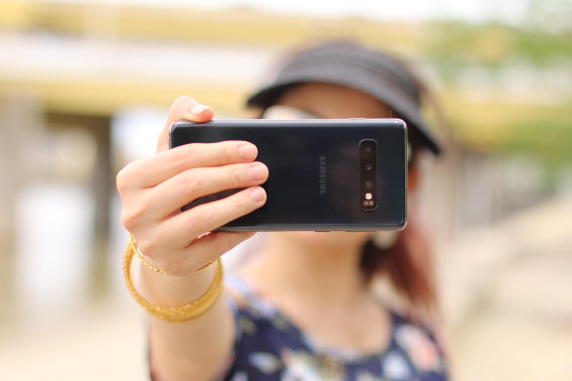 Person taking a selfie